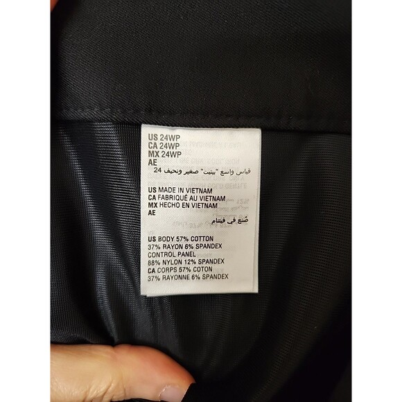 Alfani Tummy-Control Slim Dress Pants Womens 24W Petite Black Stretch Career NEW - Picture 7 of 8